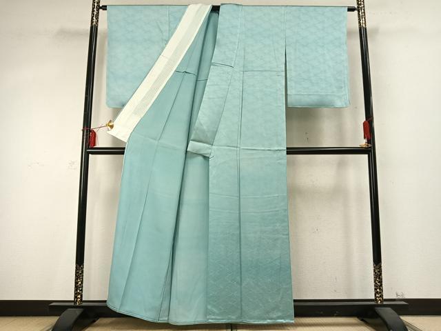 平和屋着物▽上質な色無地 単衣 立波地紋 瓶覗色 正絹 逸品 未使用 AABD0175fy