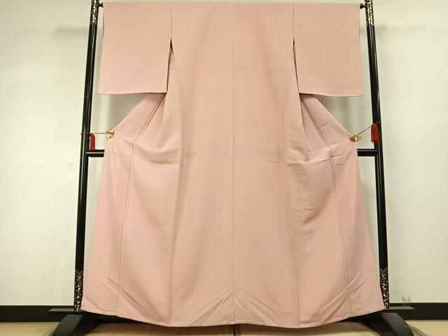 平和屋着物▽上質な色無地 単衣 お召縮緬 虹色 正絹 逸品 AABD0176fy
