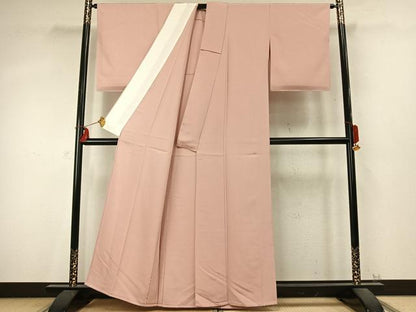 平和屋着物▽上質な色無地 単衣 お召縮緬 虹色 正絹 逸品 AABD0176fy