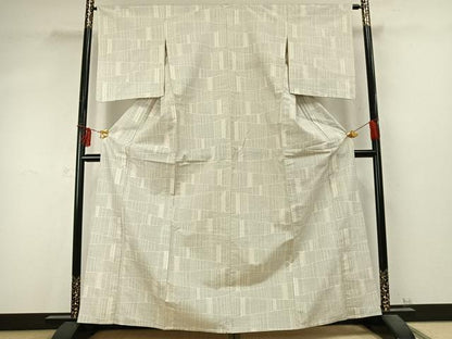 平和屋着物▽上質な紬 単衣 切嵌文 正絹 逸品 AABD0183fy