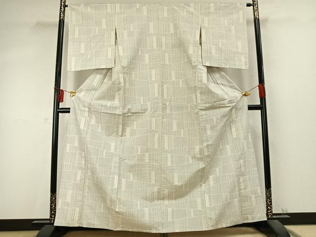 平和屋着物▽上質な紬 単衣 切嵌文 正絹 逸品 AABD0183fy