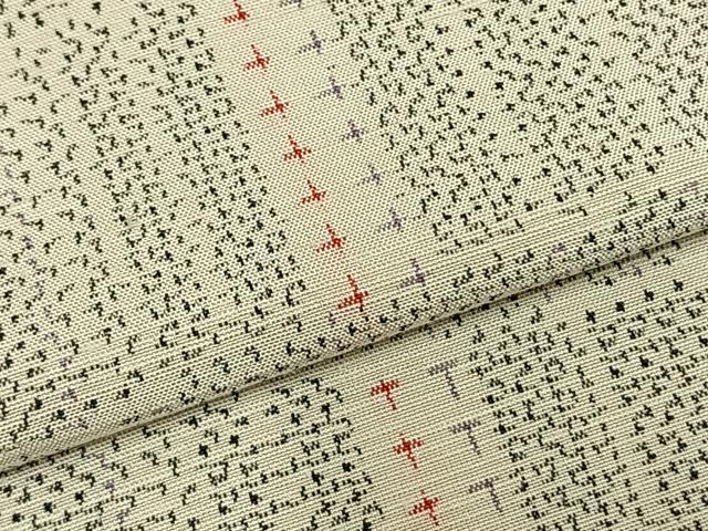 平和屋着物▽上質な紬 単衣 切嵌文 正絹 逸品 AABD0183fy