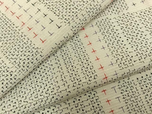 平和屋着物▽上質な紬 単衣 切嵌文 正絹 逸品 AABD0183fy
