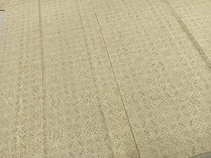 平和屋着物▽上質な紬 単衣 幾何学文様 正絹 逸品 AABD0185fy