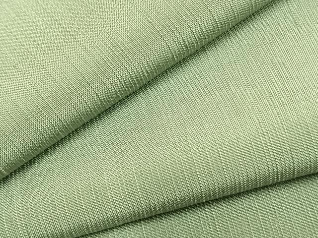 平和屋着物▽上質な紬 単衣 色無地 山葵色 正絹 逸品 AABD0190fy