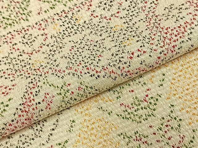 平和屋着物▽本塩沢 単衣 切嵌文 正絹 逸品 AABD0191fy