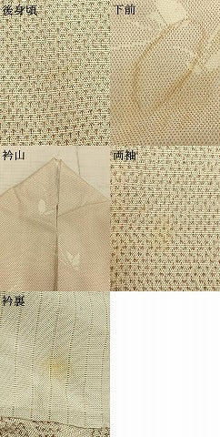 平和屋着物▽本塩沢　単衣　舞蝶文　正絹　逸品　AABD0198fy