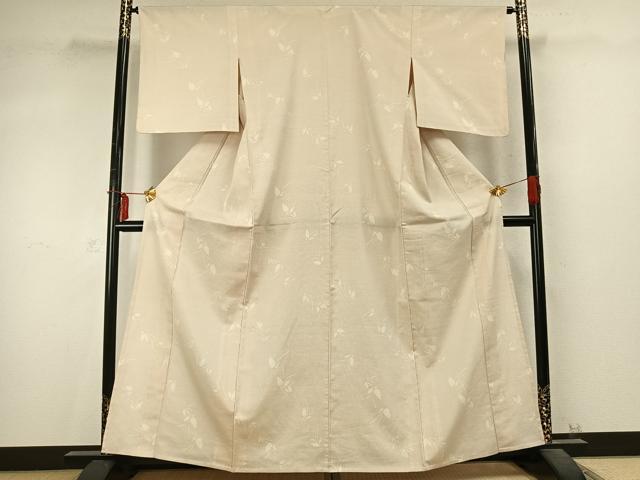平和屋着物▽本塩沢　単衣　舞蝶文　正絹　逸品　AABD0198fy