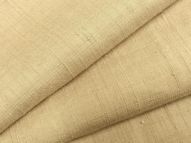 平和屋着物▽男性 本場結城紬 重要無形文化財 単衣 色無地 枯色 正絹 逸品 未使用 AABD0199fy