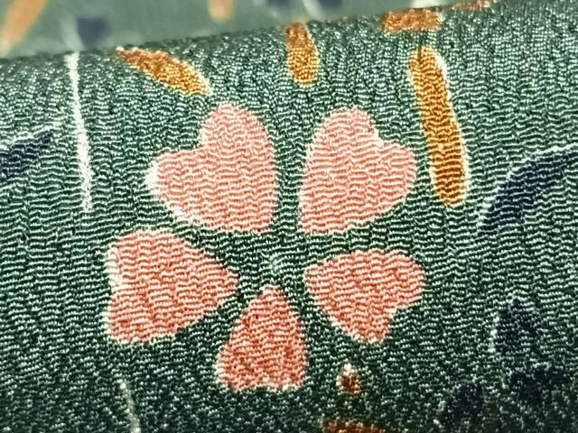 平和屋着物▽小紋 単衣 花間道 洗える着物 AABD0206fy