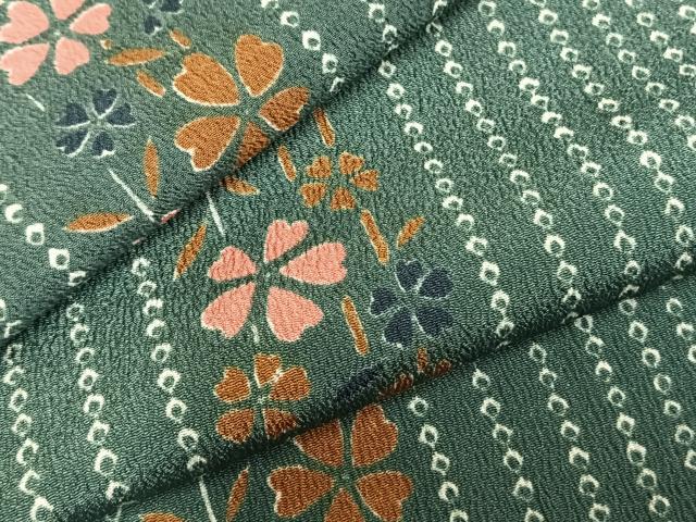 平和屋着物▽小紋 単衣 花間道 洗える着物 AABD0206fy