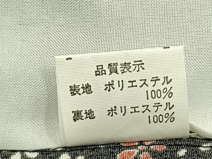 平和屋着物▽小紋 単衣 花尽くし 黒地 洗える着物 AABD0207fy