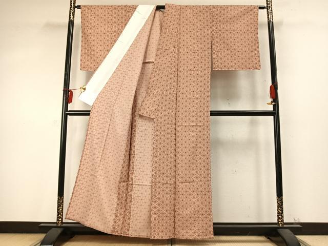 平和屋着物▽小紋　単衣　麻の葉文様　洗える着物　AABD0210fy 楽天市場】平和屋着物▽小紋 単衣 麻の葉文様 洗える着物 AABD0209fy