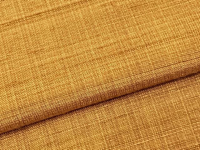 平和屋着物▽上質な紬　単衣　色無地　黄土色　正絹　逸品　AABD0212fy