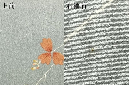 平和屋着物▽小紋 単衣 枝葉文 洗える着物 AABD0217fy