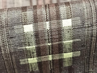 平和屋着物▽上質な紬 単衣 幾何学文様 正絹 逸品 AABD0225fy