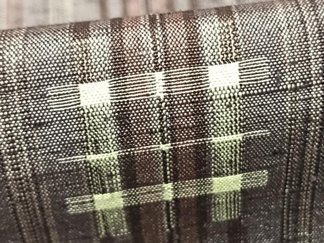 平和屋着物▽上質な紬 単衣 幾何学文様 正絹 逸品 AABD0225fy