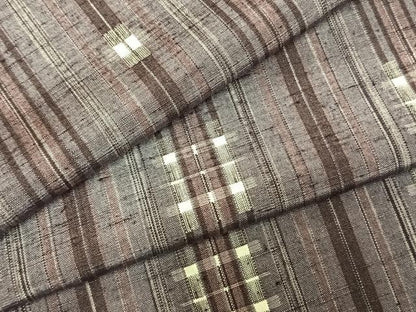 平和屋着物▽上質な紬 単衣 幾何学文様 正絹 逸品 AABD0225fy