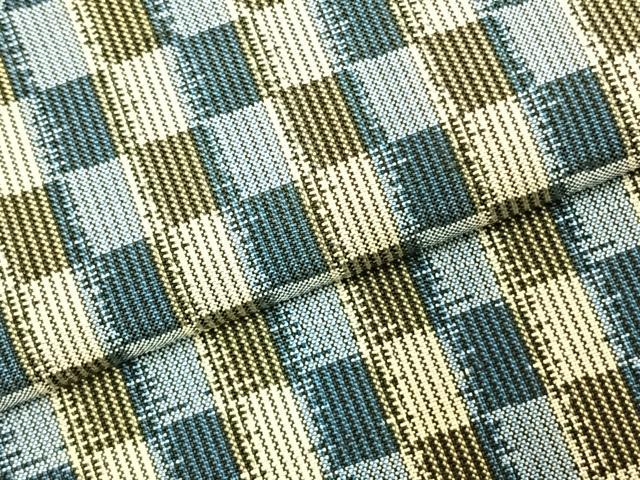 平和屋着物▽上質な紬　単衣　市松文様　正絹　逸品　AABD0227fy