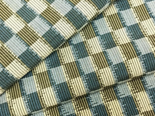 平和屋着物▽上質な紬　単衣　市松文様　正絹　逸品　AABD0227fy