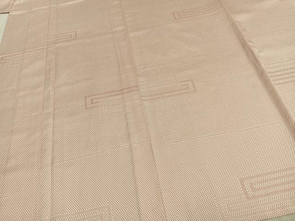 平和屋着物▽お召　単衣　色紙重ね文　十字絣　正絹　逸品　AABD0228fy