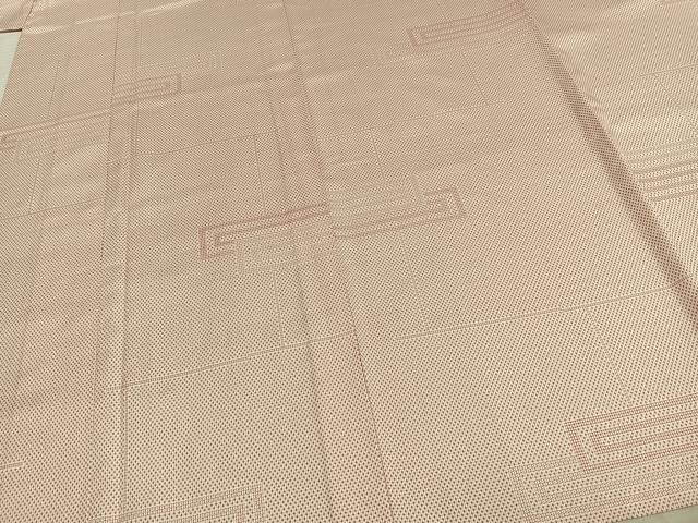 平和屋着物▽お召　単衣　色紙重ね文　十字絣　正絹　逸品　AABD0228fy