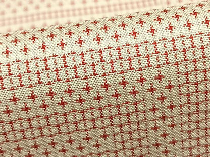 平和屋着物▽お召　単衣　色紙重ね文　十字絣　正絹　逸品　AABD0228fy