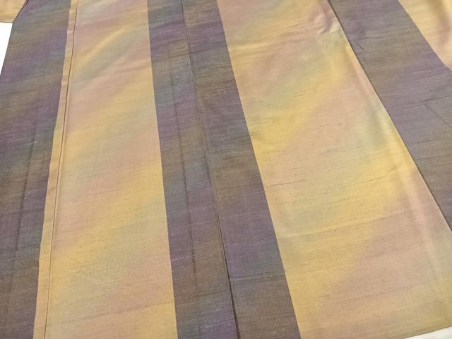 平和屋着物▽上質な紬 単衣 間道 暈し染め 正絹 逸品 AABD0229fy