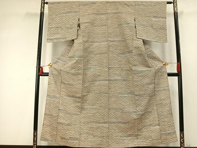 平和屋着物▽上質な紬 単衣 抽象文様 正絹 逸品 AABD0233fy