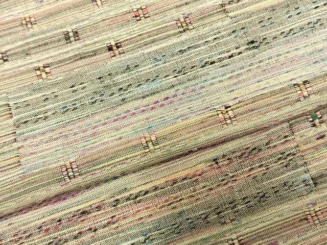 平和屋着物▽上質な紬 単衣 抽象文様 正絹 逸品 AABD0233fy