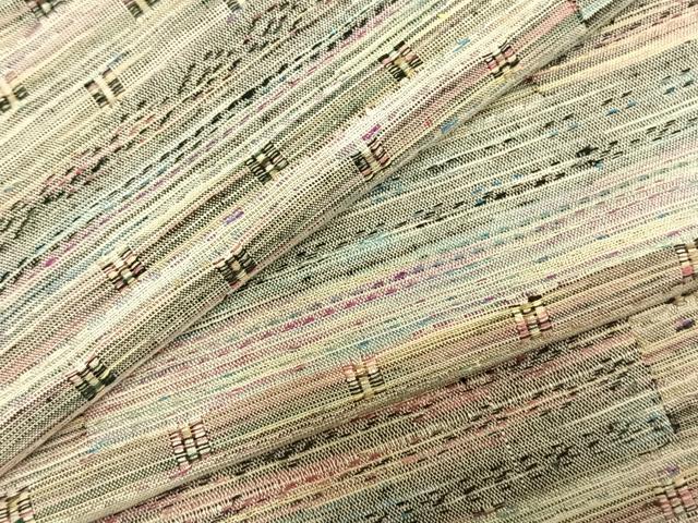 平和屋着物▽上質な紬 単衣 抽象文様 正絹 逸品 AABD0233fy