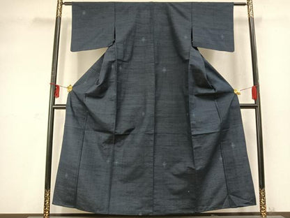 平和屋着物▽上質な紬 単衣 舞花文 正絹 逸品 AABD0235fy