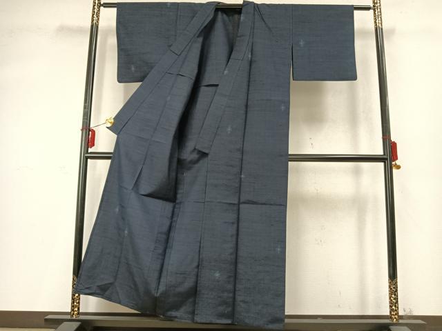 平和屋着物▽上質な紬 単衣 舞花文 正絹 逸品 AABD0235fy