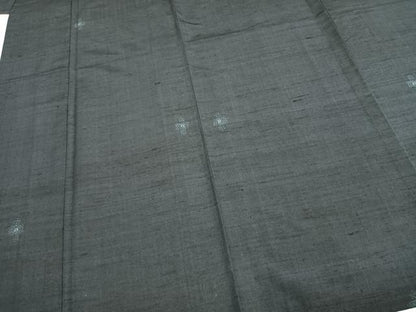 平和屋着物▽上質な紬 単衣 舞花文 正絹 逸品 AABD0235fy