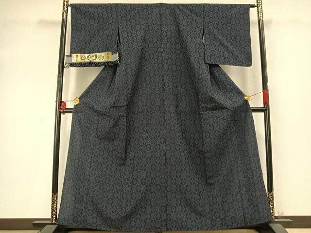 平和屋着物▽結城紬　単衣　市松文様　証紙付き　正絹　逸品　AABD0236fy 平和屋着物▽結城紬 単衣 市松文様 証紙付き 正絹 逸品 AABD0236fy