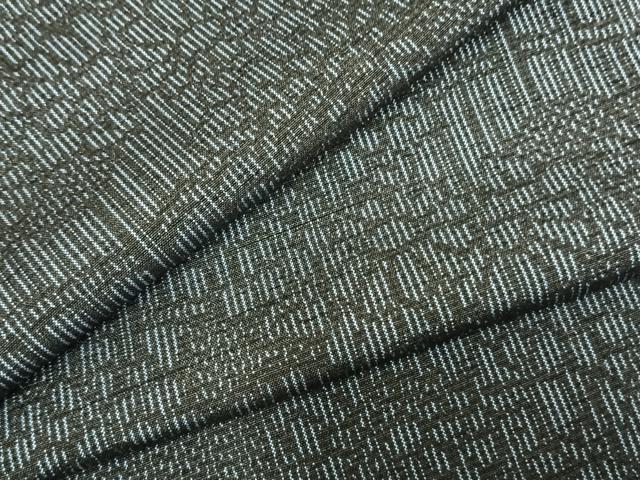 平和屋着物▽上質な紬 単衣 風景花文 正絹 逸品 AABD0237fy
