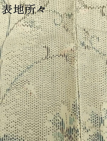 平和屋着物▽上質な紬 単衣 花唐草文 正絹 逸品 AABD0238fy
