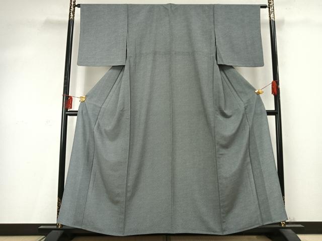 平和屋着物▽上質な小紋 単衣 鹿の子文様 正絹 逸品 AABD0240fy