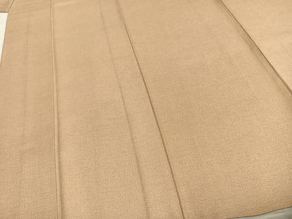 平和屋着物▽上質な色無地 単衣 香色 正絹 逸品 AABD0241fy