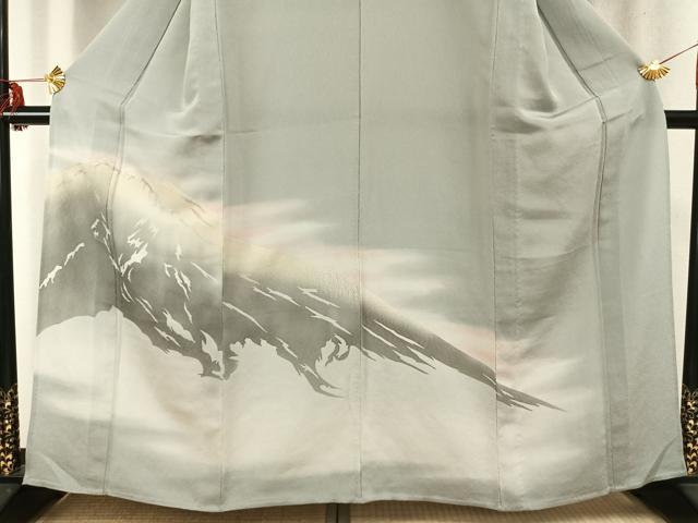 平和屋着物▽訪問着 単衣 刺繍 風景文 暈し染め 鬼しぼ縮緬 正絹 逸品 AABD0242fy