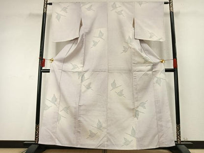 平和屋着物▽本塩沢 単衣 飛鳥文 正絹 逸品 AABD0243fy
