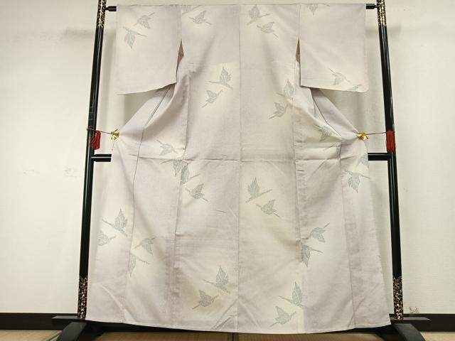 平和屋着物▽本塩沢 単衣 飛鳥文 正絹 逸品 AABD0243fy