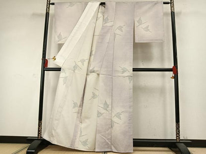 平和屋着物▽本塩沢 単衣 飛鳥文 正絹 逸品 AABD0243fy
