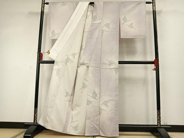 平和屋着物▽本塩沢 単衣 飛鳥文 正絹 逸品 AABD0243fy
