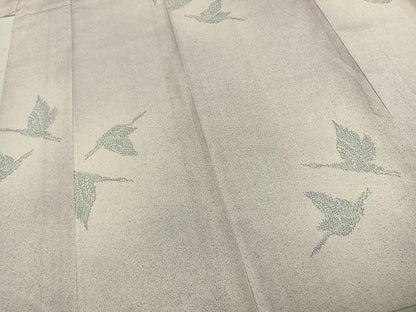 平和屋着物▽本塩沢 単衣 飛鳥文 正絹 逸品 AABD0243fy