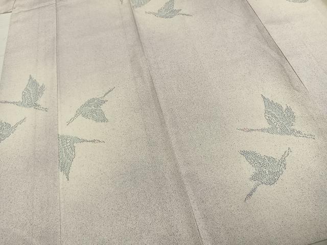 平和屋着物▽本塩沢 単衣 飛鳥文 正絹 逸品 AABD0243fy