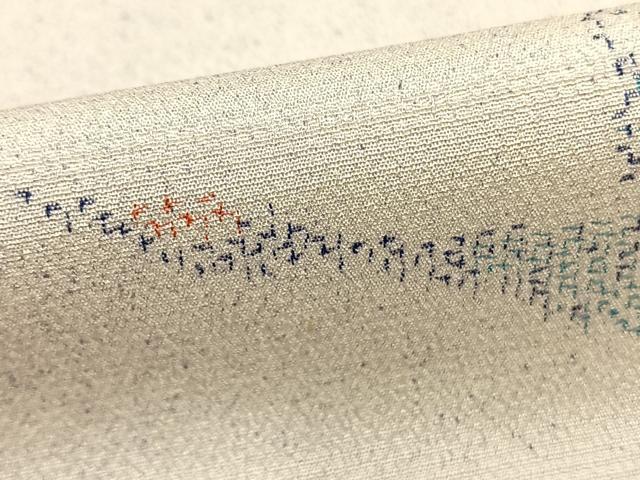 平和屋着物▽本塩沢 単衣 飛鳥文 正絹 逸品 AABD0243fy