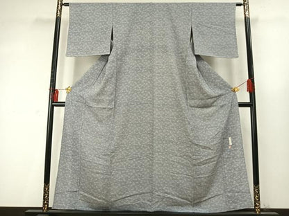 平和屋着物▽伝統工芸士 松井春男 江戸小紋 単衣 松 正絹 逸品 未使用 AABD0245fy