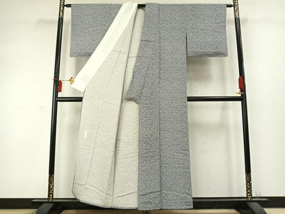 平和屋着物▽伝統工芸士 松井春男 江戸小紋 単衣 松 正絹 逸品 未使用 AABD0245fy