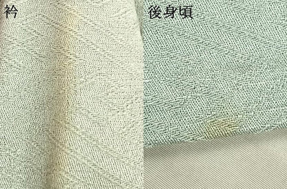 平和屋着物▽上質な色無地 単衣 紗綾形地紋 千草鼠色 正絹 逸品 AABD0250fy